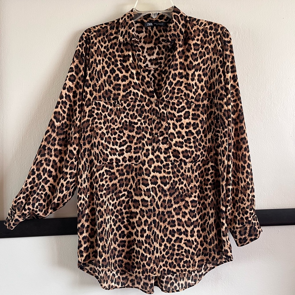 Zara animal print blouse